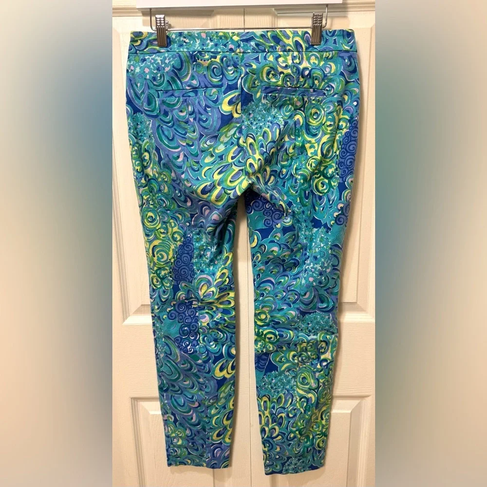 Lilly Pulitzer Sea Blue Lilly's Lagoon Kelli Pants size 4 - Picture 3 of 12